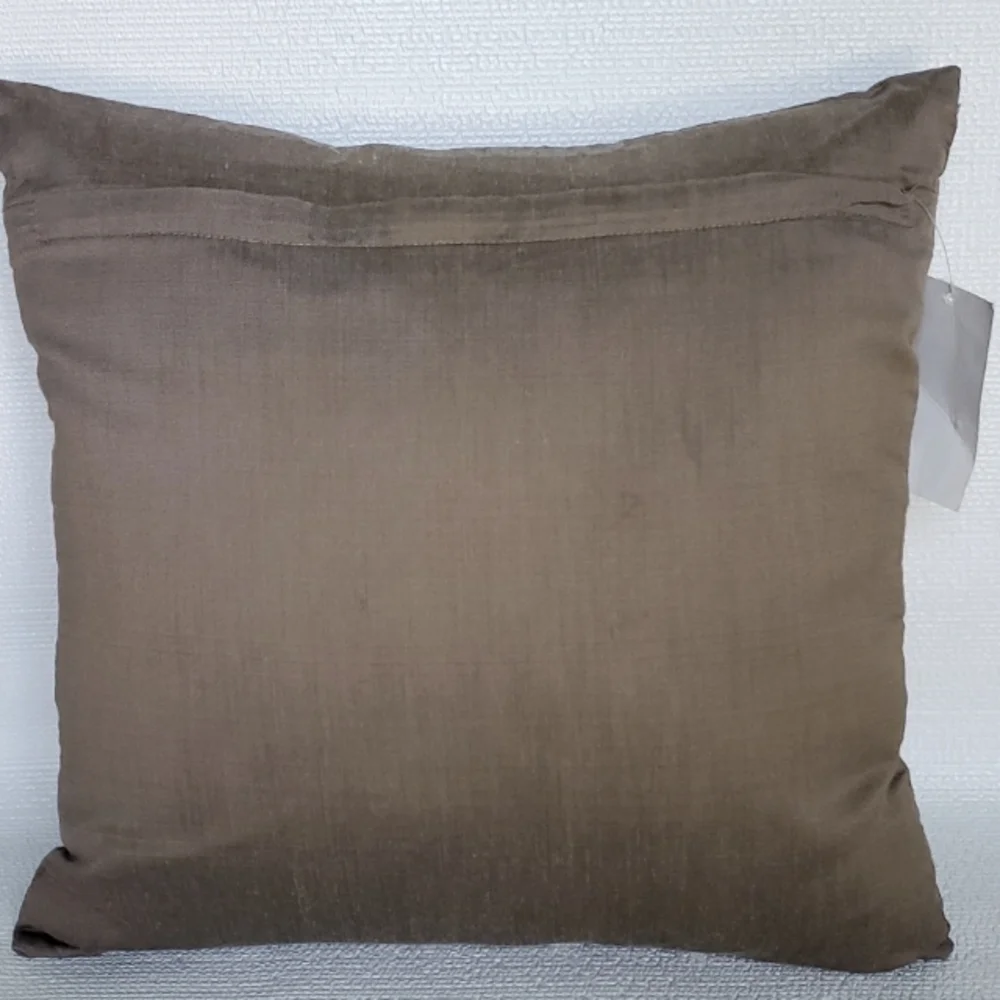 Lola Hand Beaded Taupe Pillow NWT